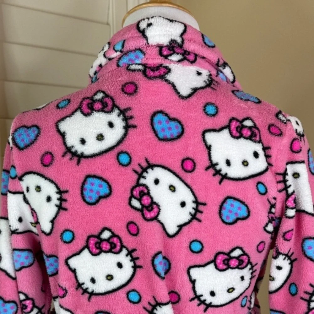 Kids Hello Kitty Pink Bath Robe Toddler Little Girls Pajamas Size 4 *fits 3-6yrs